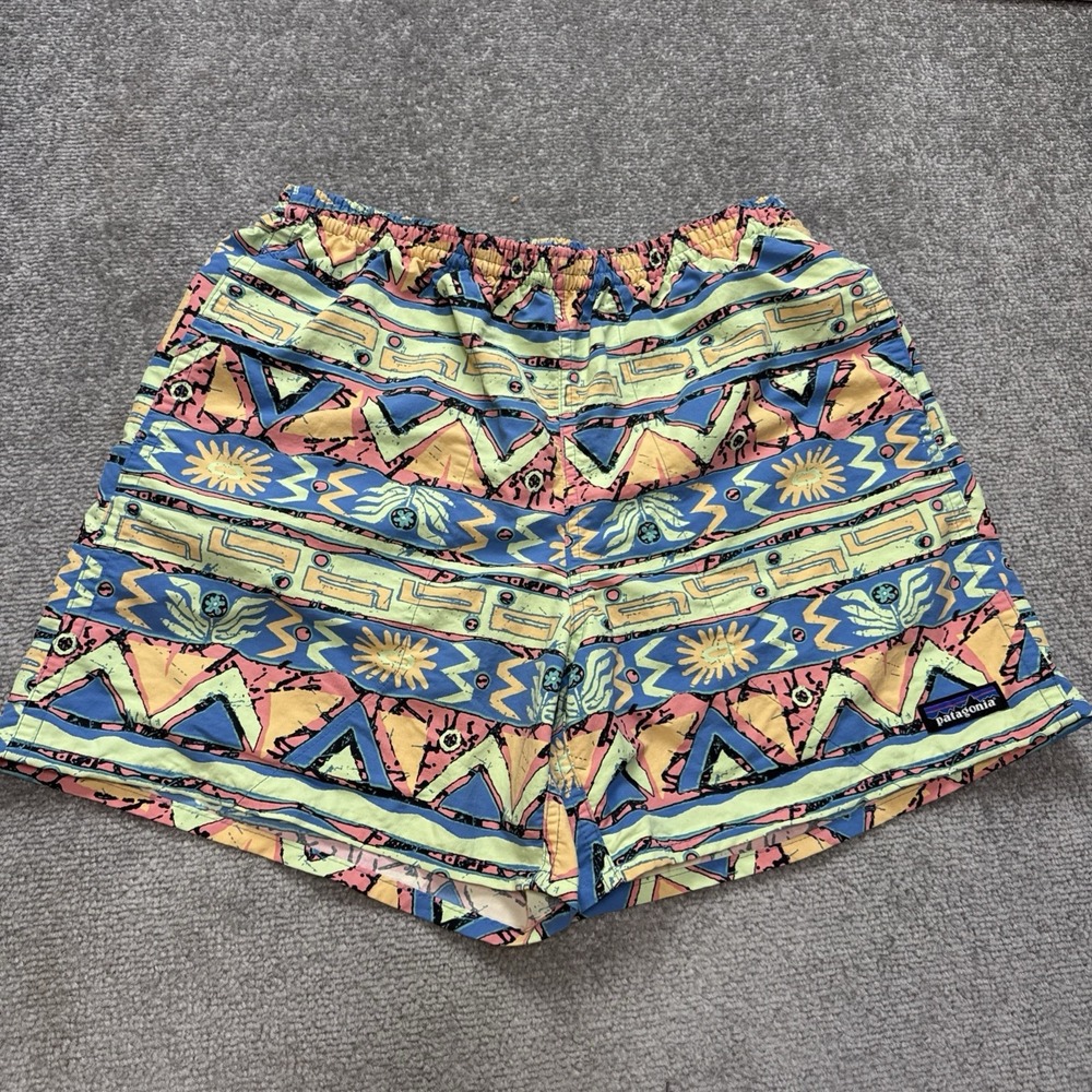 Patagonia Men's Small Baggies Swim Trunks High Hopes Geo Salamander Aztec Lined